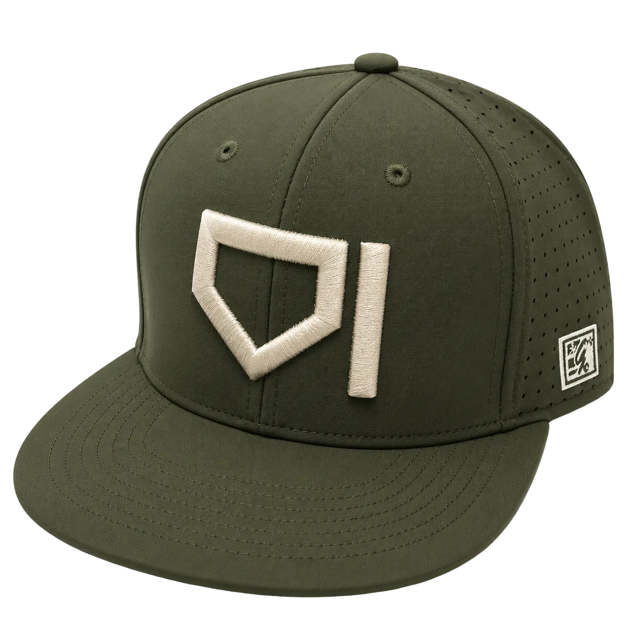 Homeplate Fitted Hat - Cream/Olive